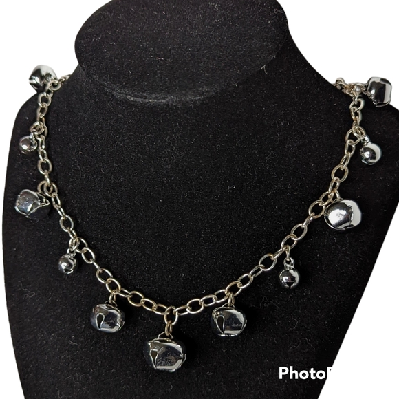 Silver Bells Necklace 18" Chain & 11 Bells Lobster Clasp Adjustable Extension - Picture 10 of 12